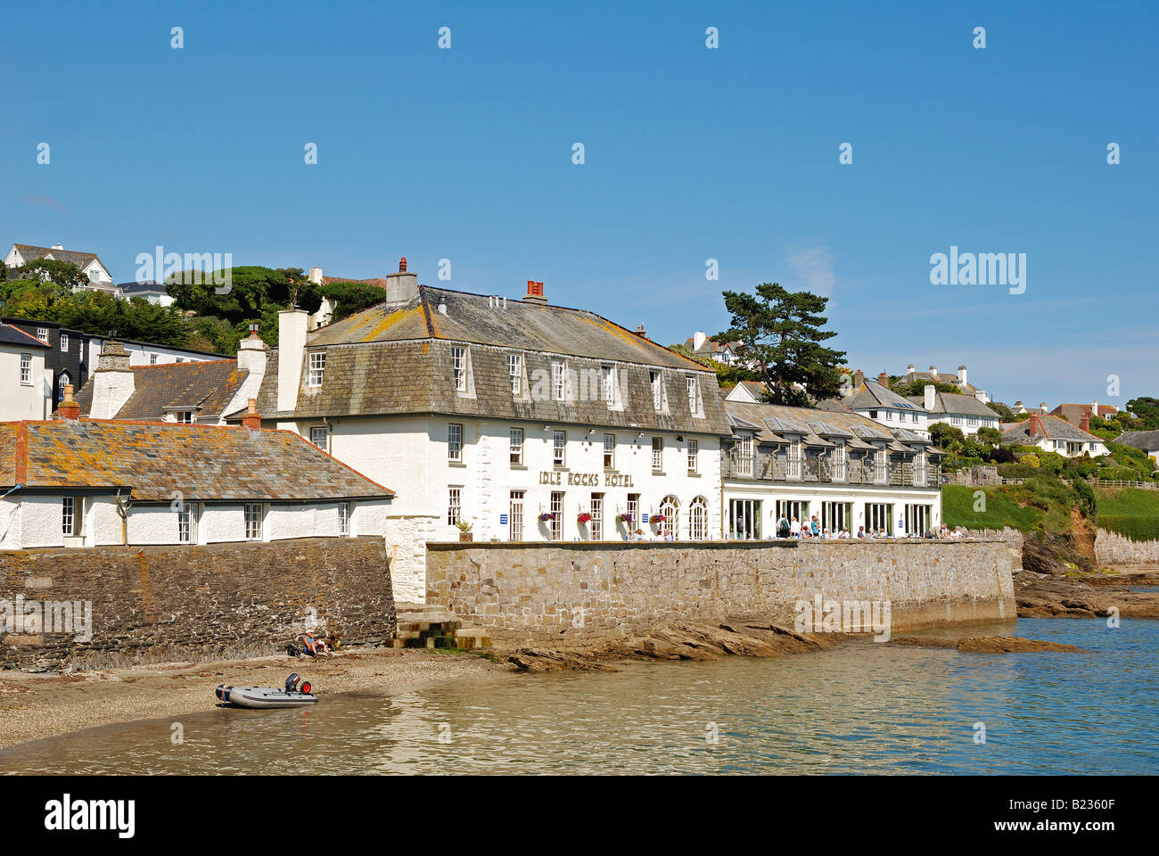 the idle rocks hotel overlooks the bay and harbour at st.mawes in cornwall,uk Stock Photo
