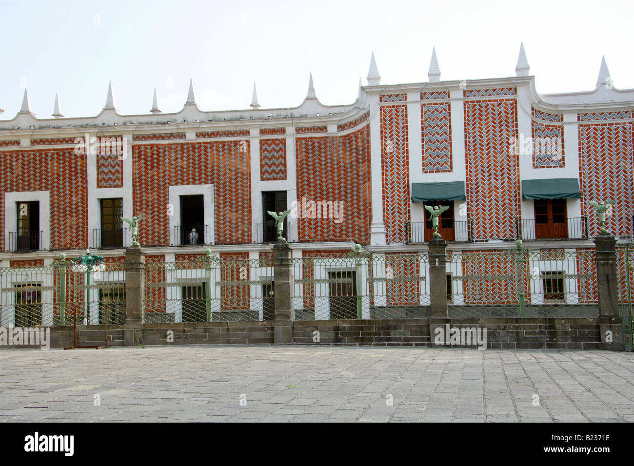 House of Culture and Palafoxian Library from the Cathedral Forecourt, Puebla City, Mexico Stock Photo