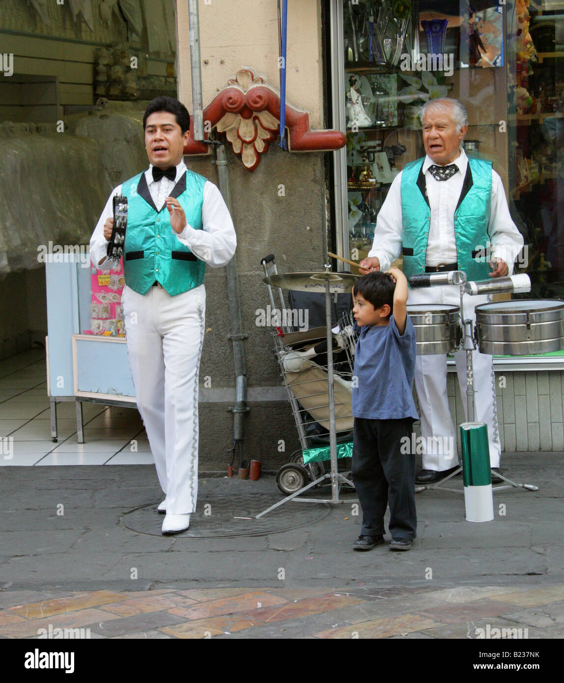 Street Entertainers in Puebla City, Mexico Stock Photo