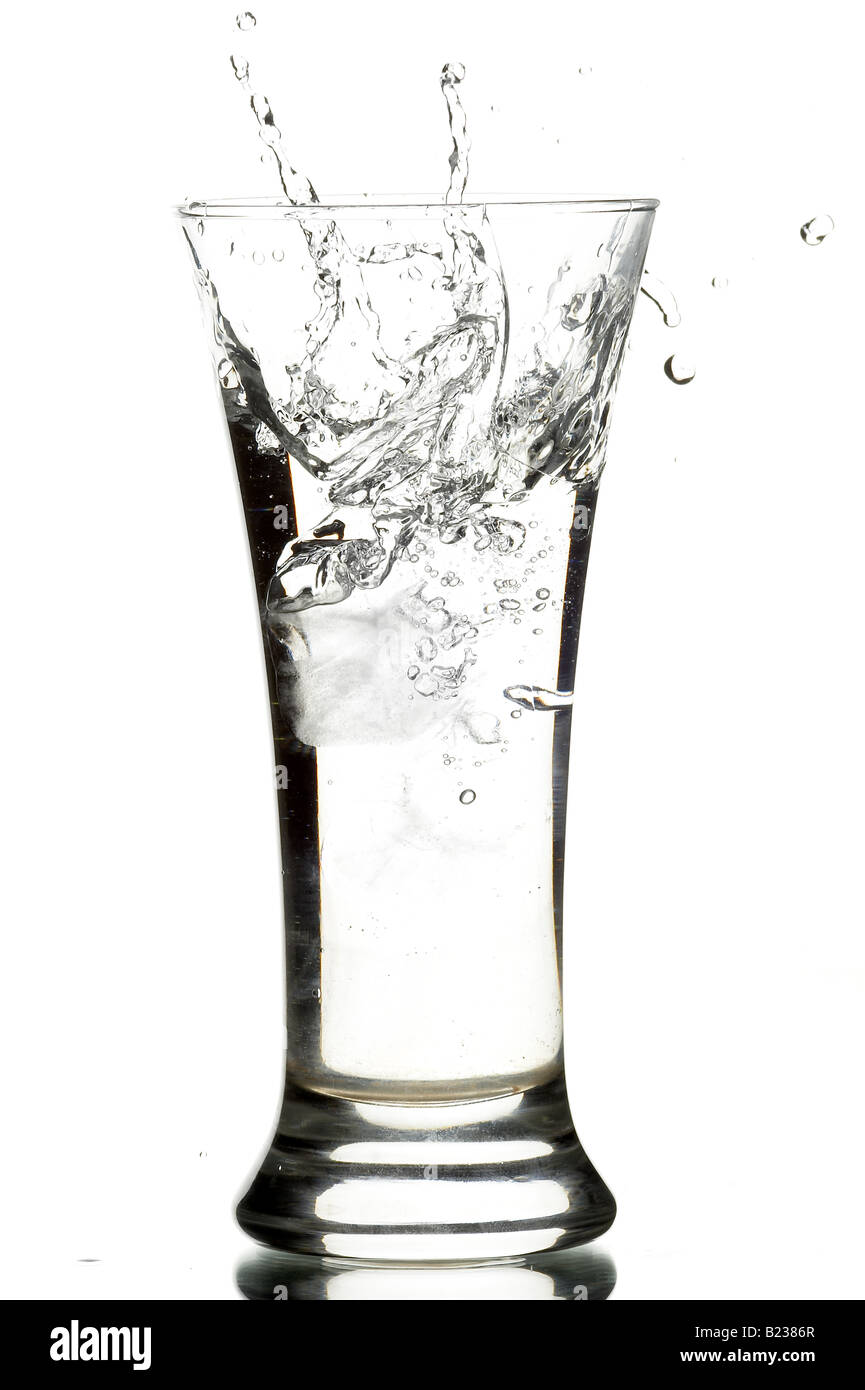 glass with water on the white background Stock Photo