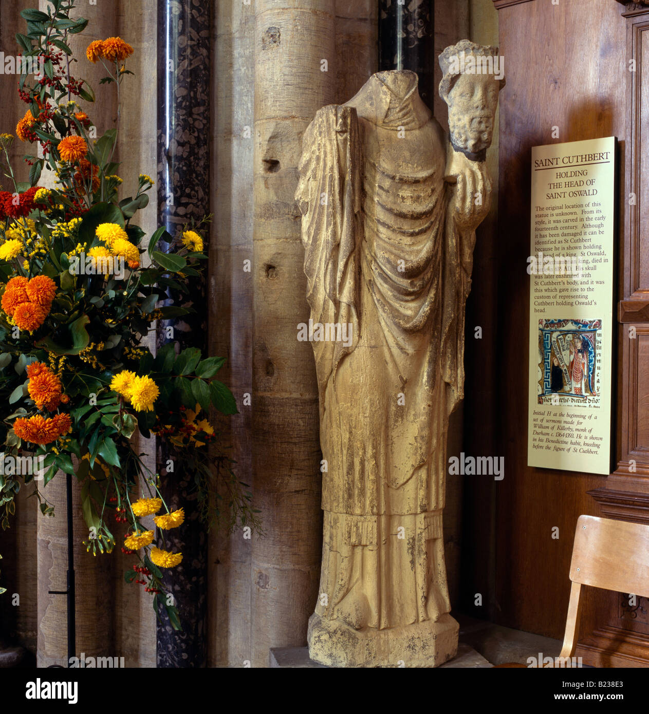 Durham England Cathedral  St Cuthbert Holding Head Of St Oswald Stock Photo