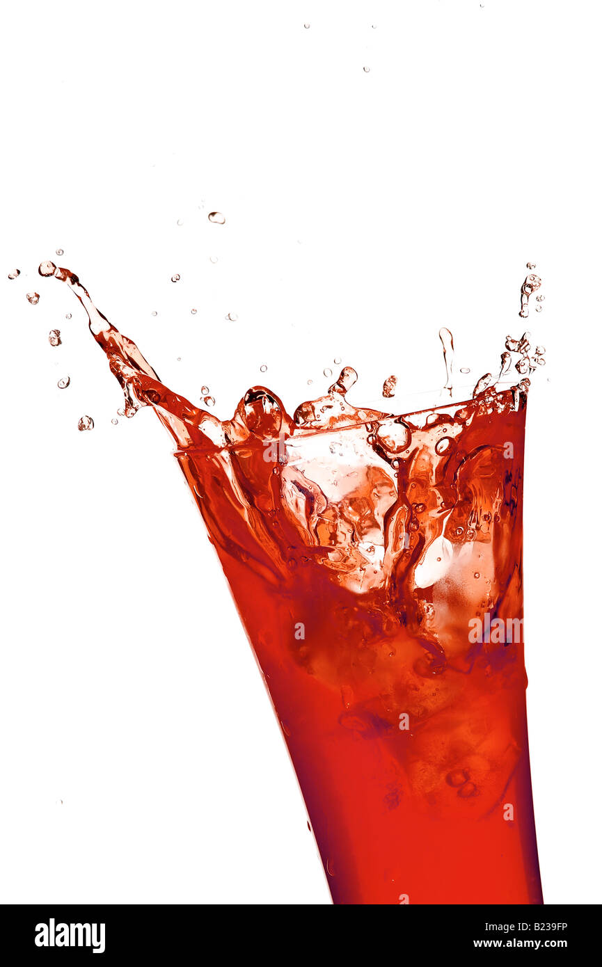 glass with juice on the white background Stock Photo