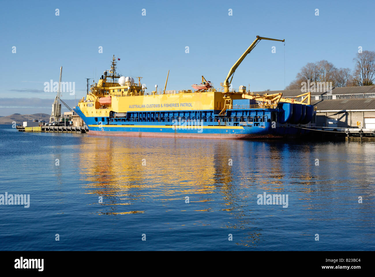 Australian Customs and Fisheries vessel the Oceanic Viking in home port of Hobart Tasmania Stock Photo