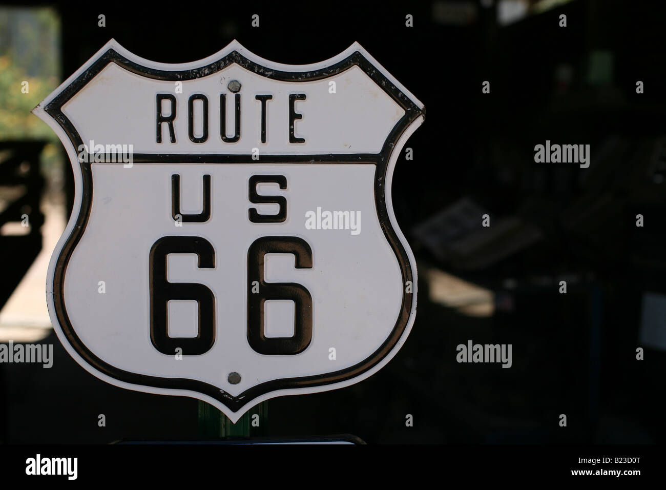 Route 66 Highway Sign Arizona USA Stock Photo