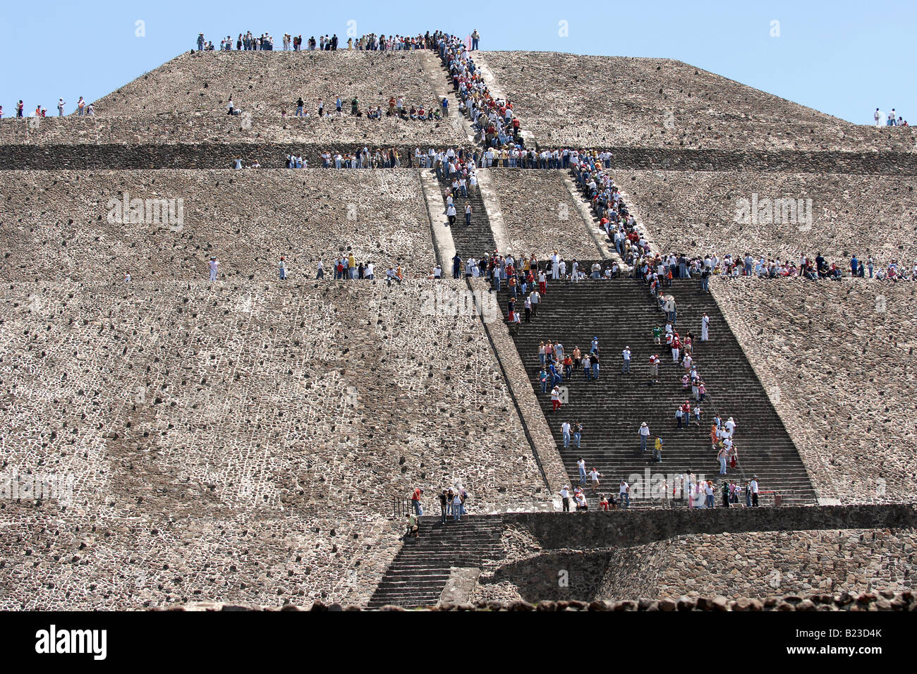 Tourists on pyramid Teotihuacan Mexico Stock Photo - Alamy