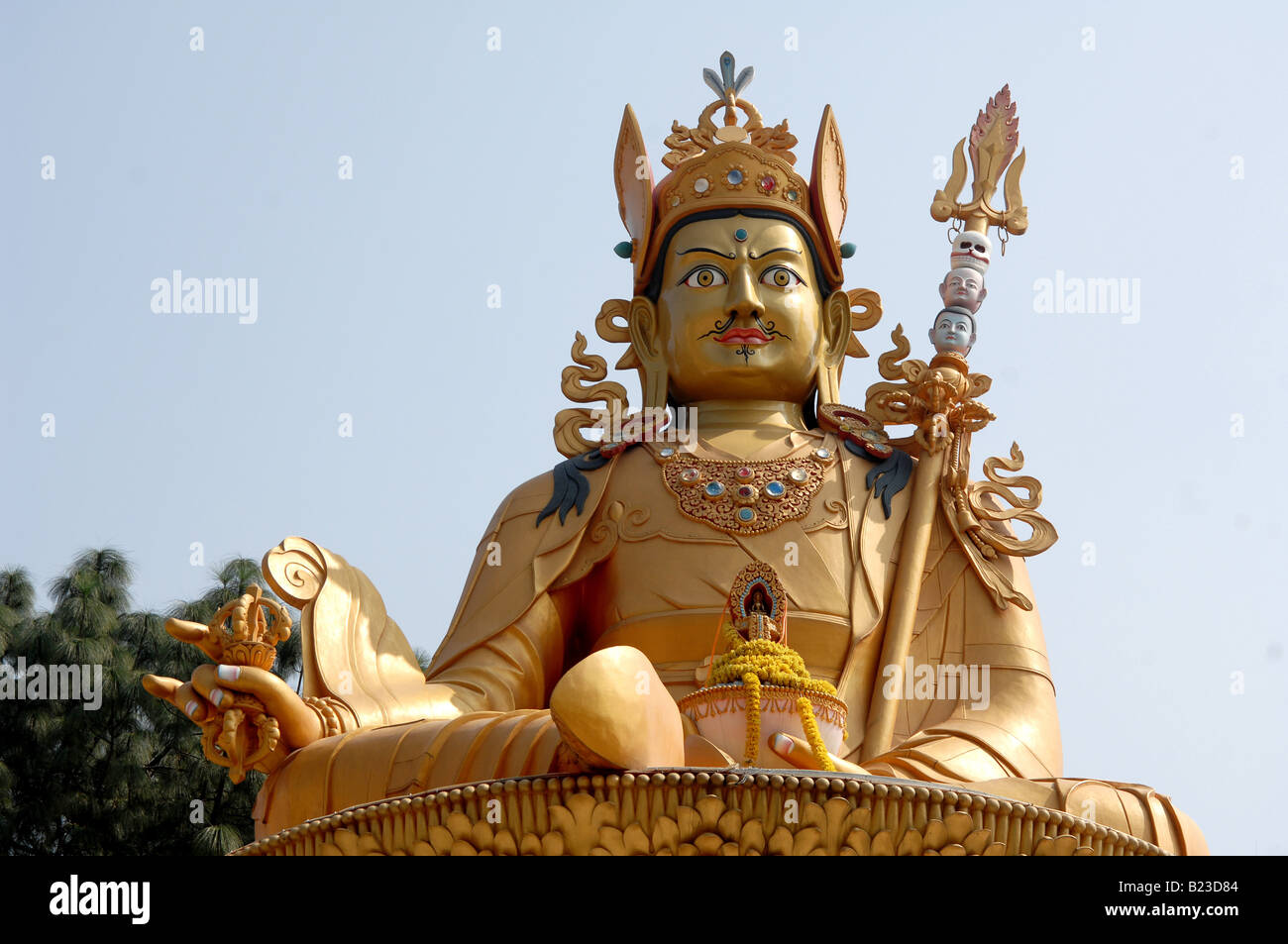 Low angle view of statue of lord Shiva, Kathmandu, Nepal Stock Photo