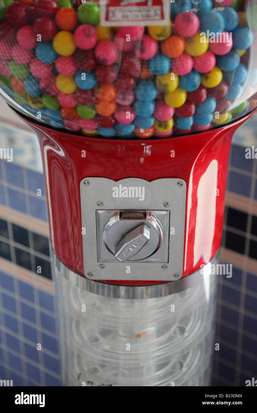 Close-up of gumball machine Stock Photo