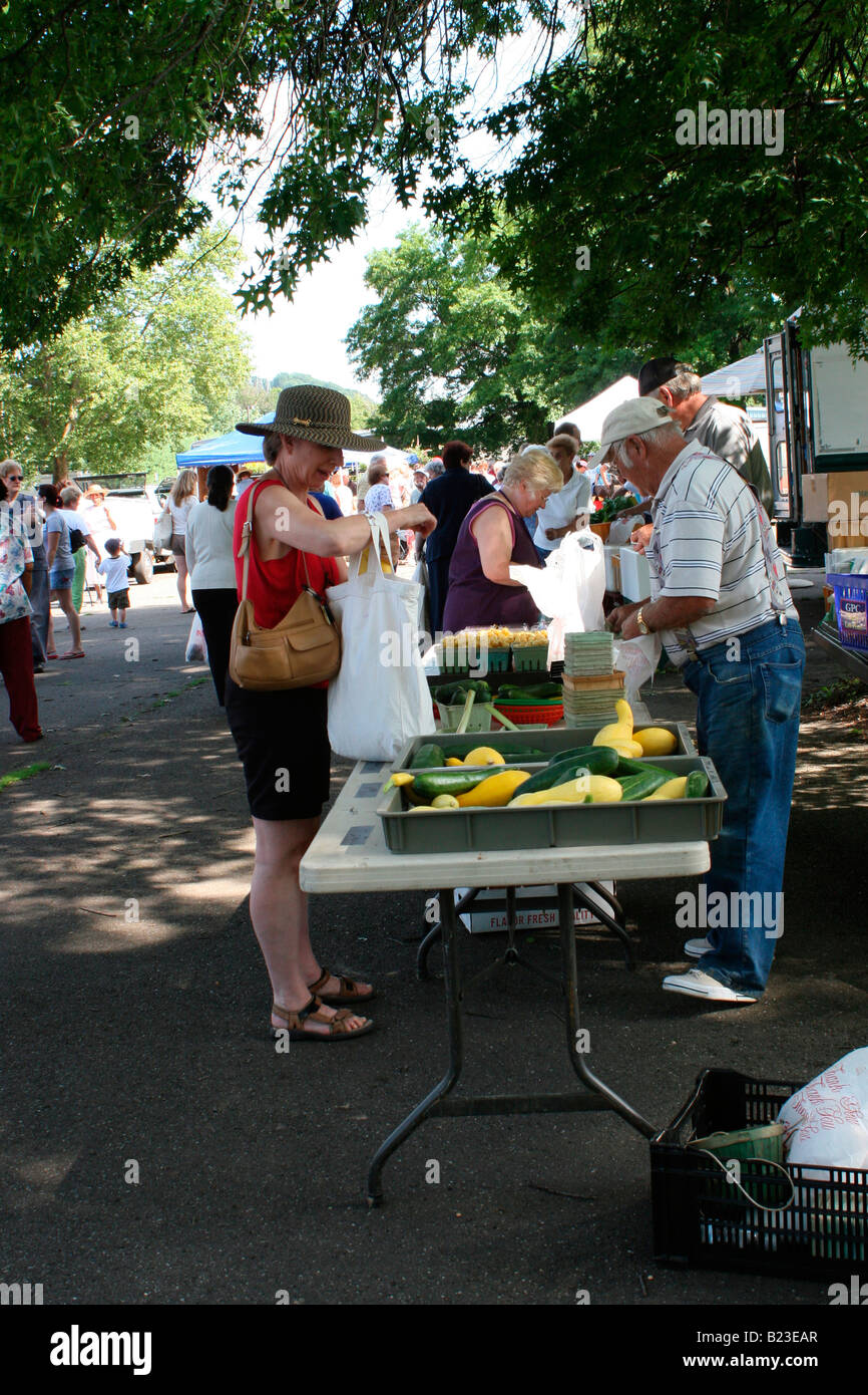 Vegetable farmer's table at farmers market Stock Photo - Alamy