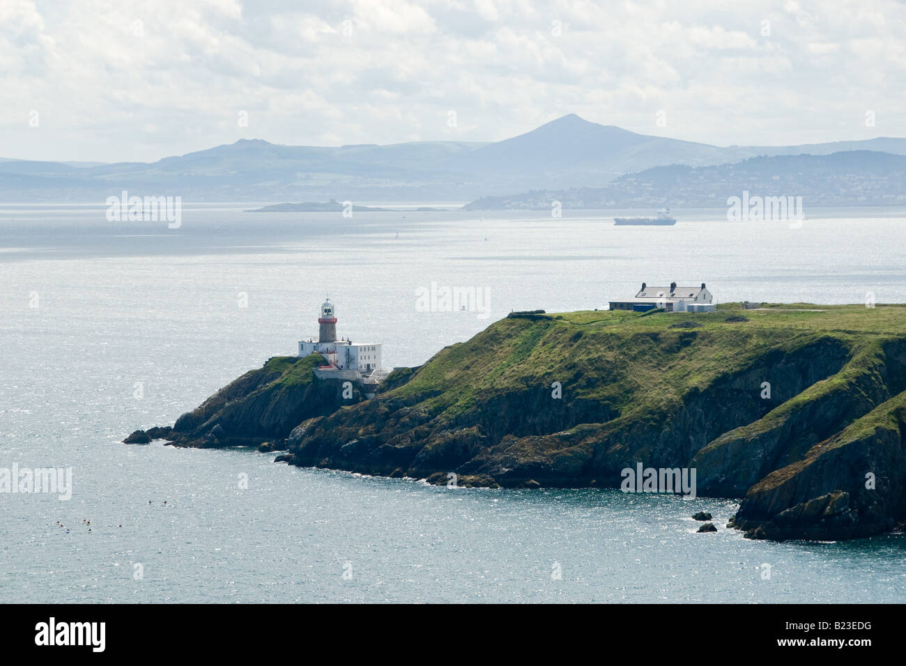 Bailey Lighthouse on Howth Head looking across Dublin Bay towards the