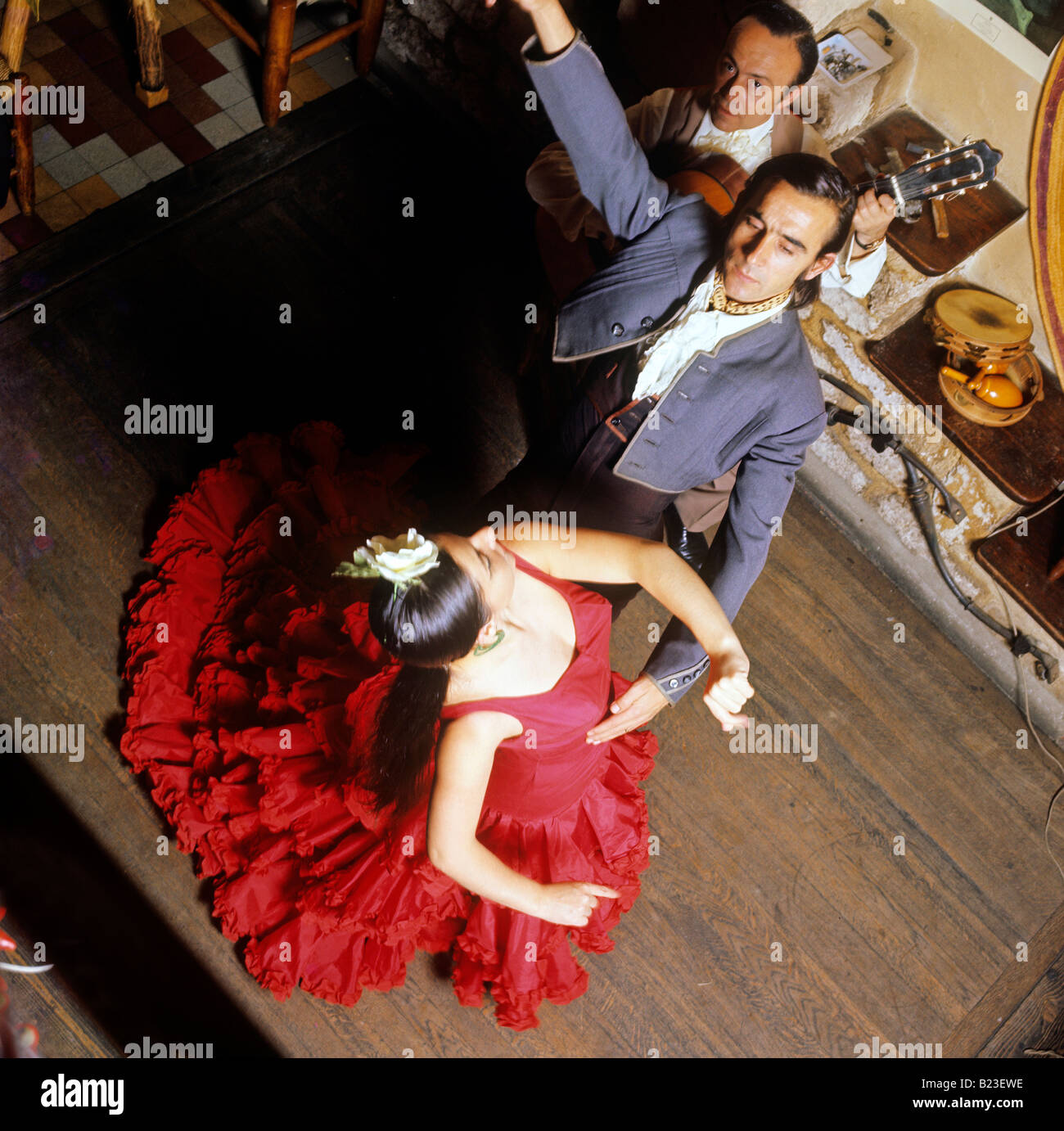 flamenco dancers performing for tourists spain Stock Photo
