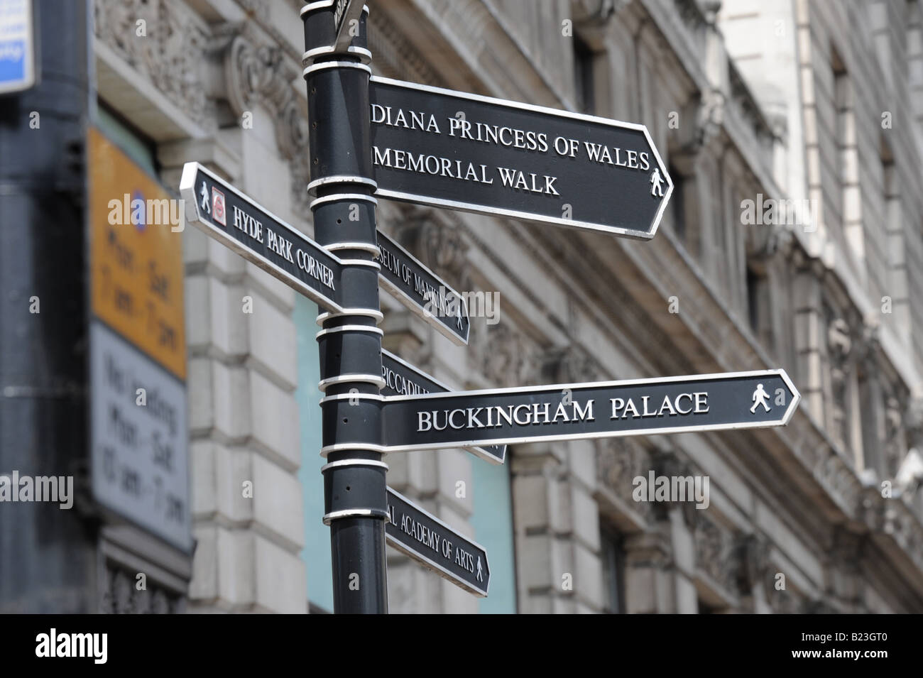 Directions street sign in London's Piccadilly Stock Photo Alamy