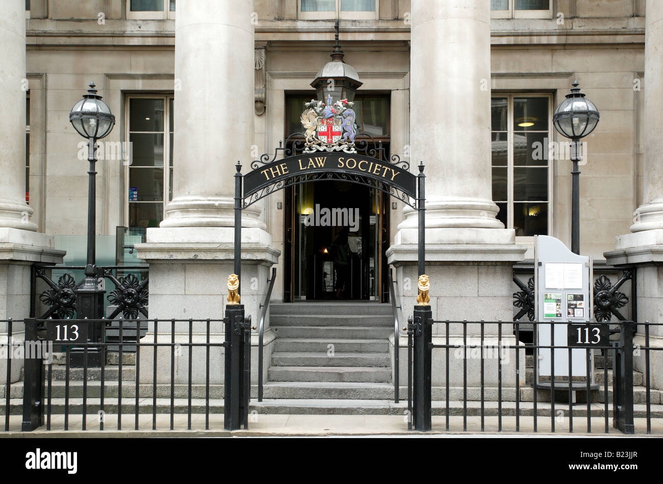 Entrance to the Hall of the Law Society on Chancery Lane Stock Photo
