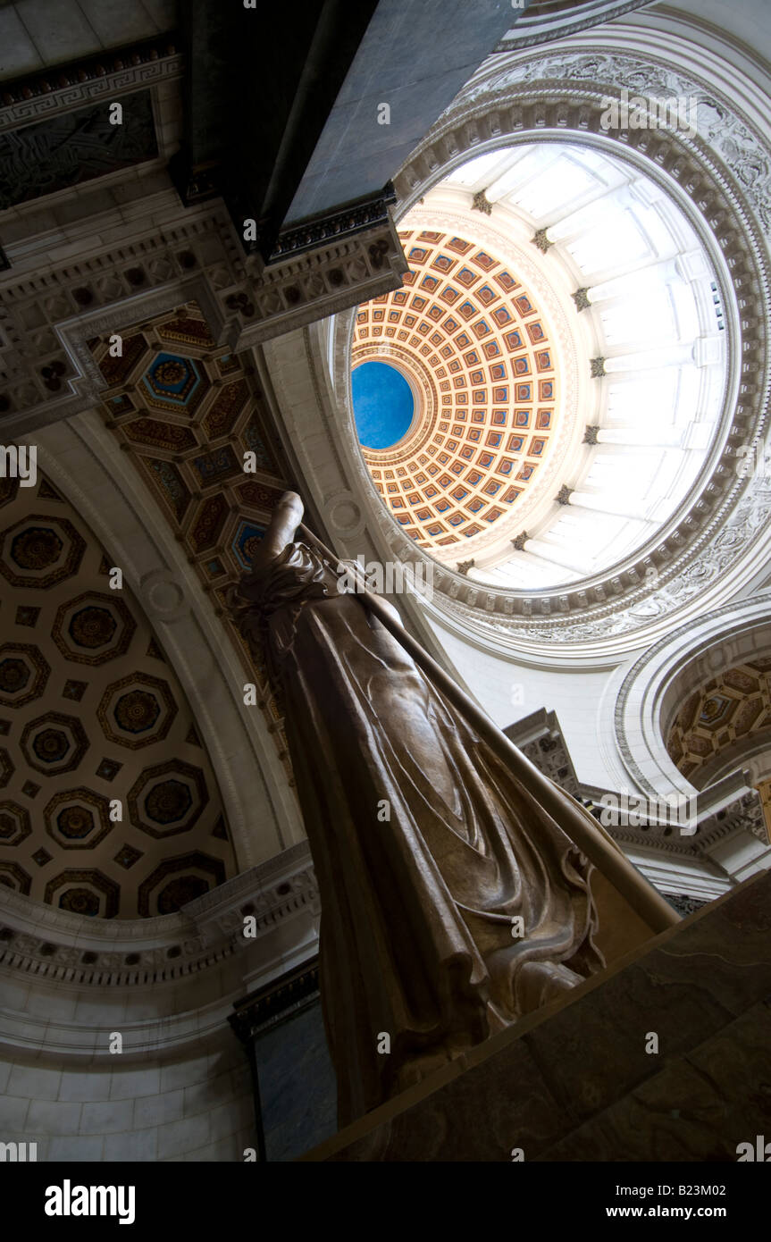 Interior of the Capitolio, Havana, Cuba, with view of the dome and the statue of the Republic Stock Photo