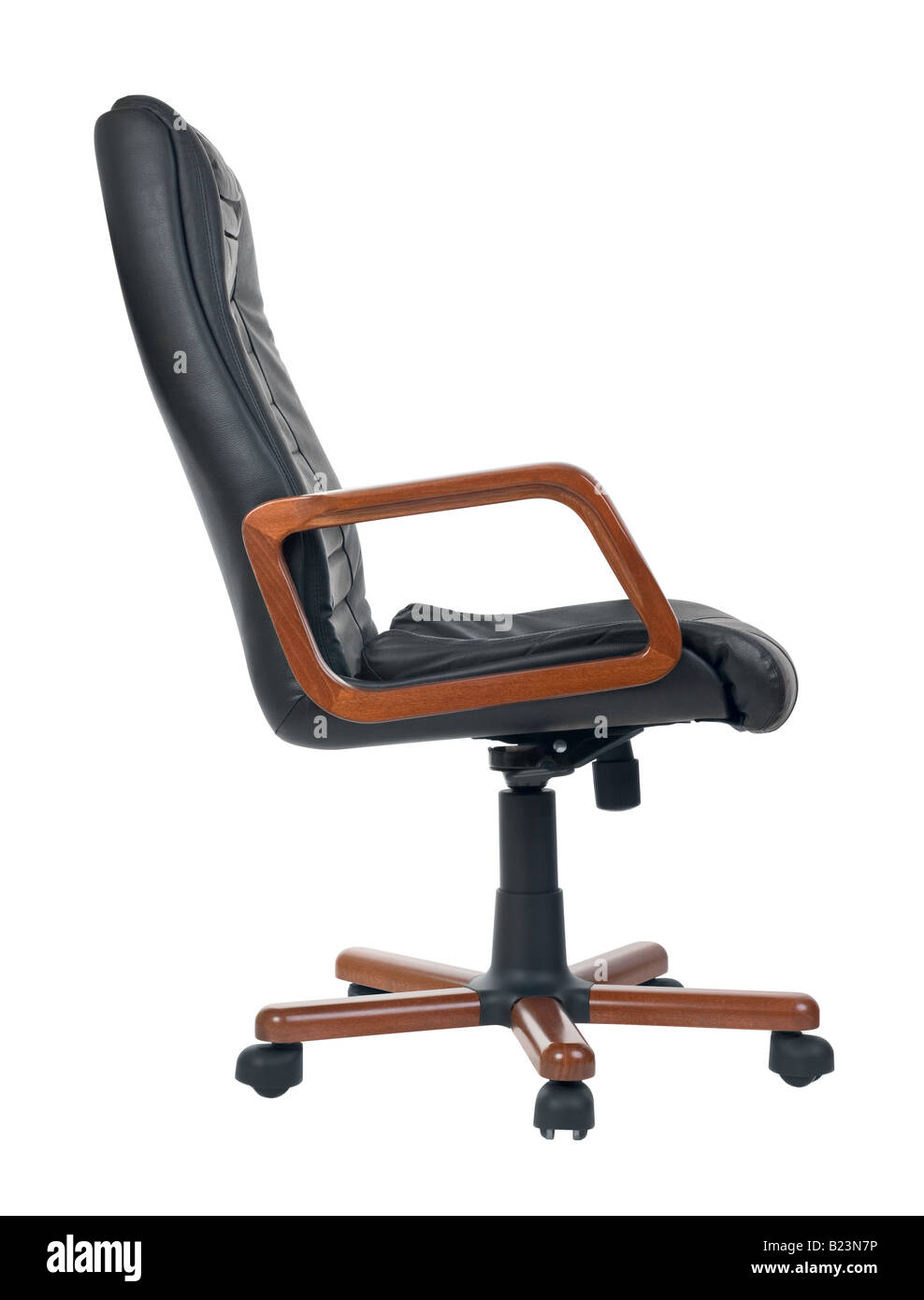 Expensive Office Armchair Of Leather And Wood For Executive Or
