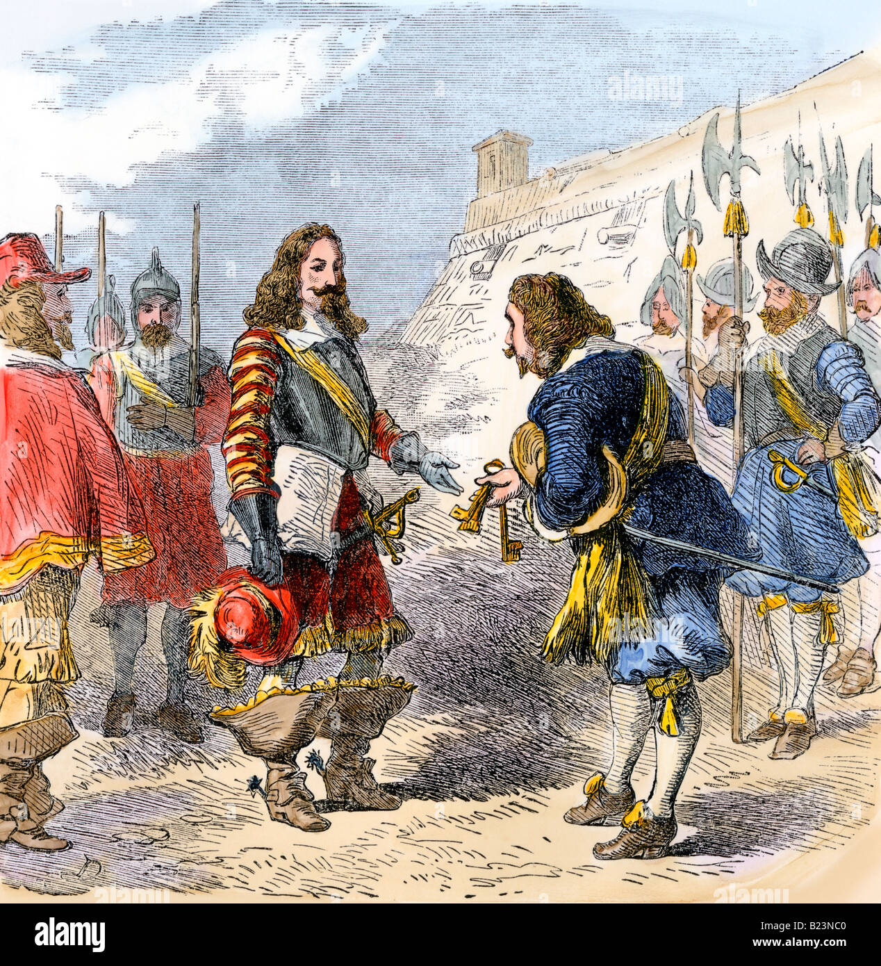 Final Dutch surrender of New Netherland to the English 1674. Hand