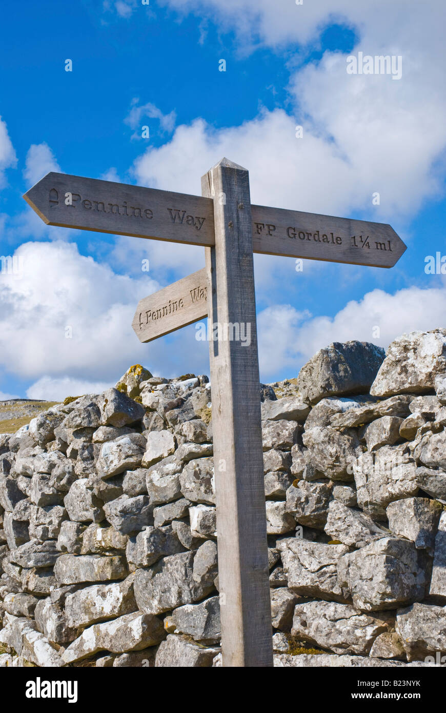 Pennine Way signpost Stock Photo - Alamy