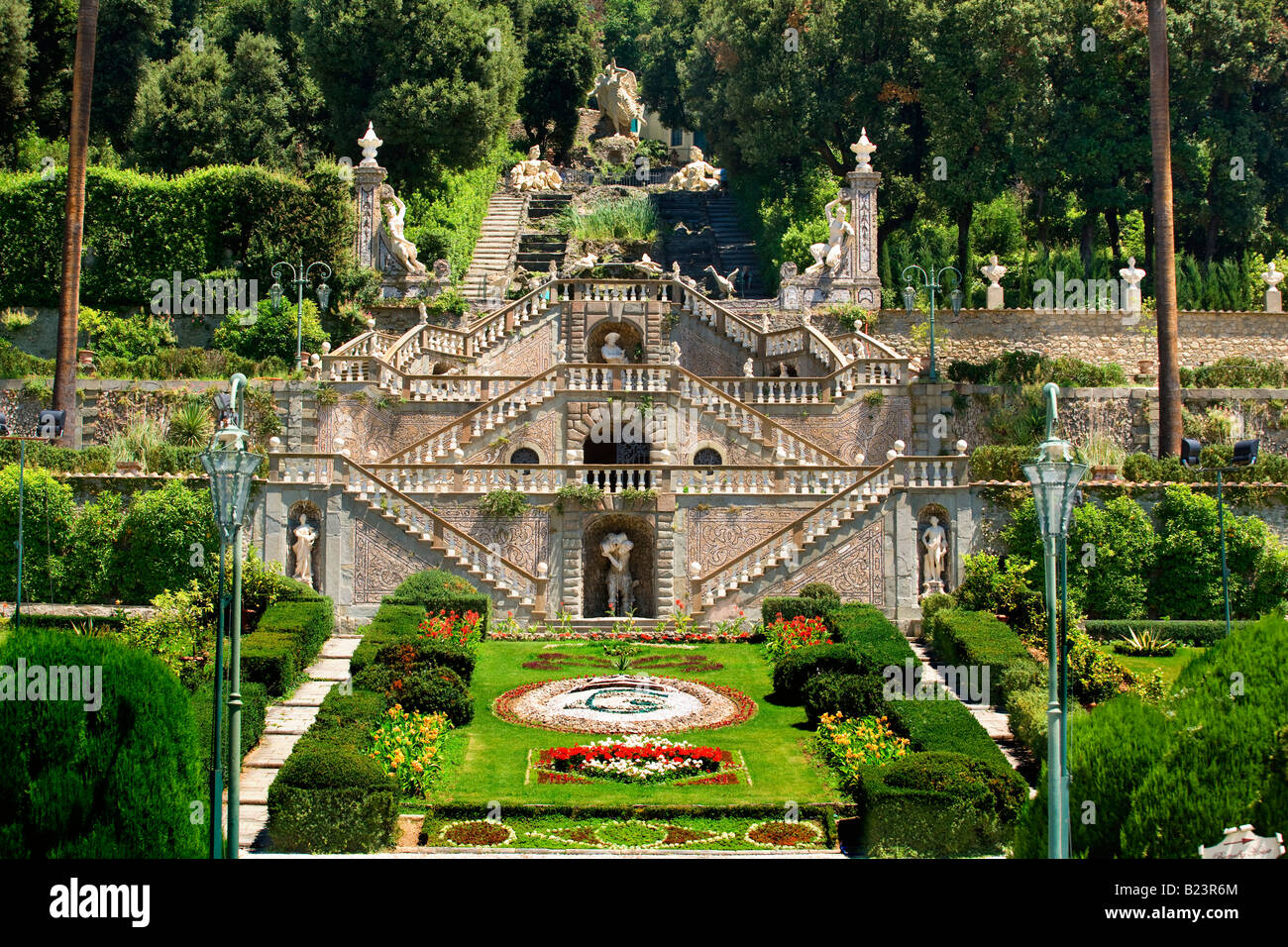 the gardens of villa Garzoni in Collodi Tuscany Stock Photo
