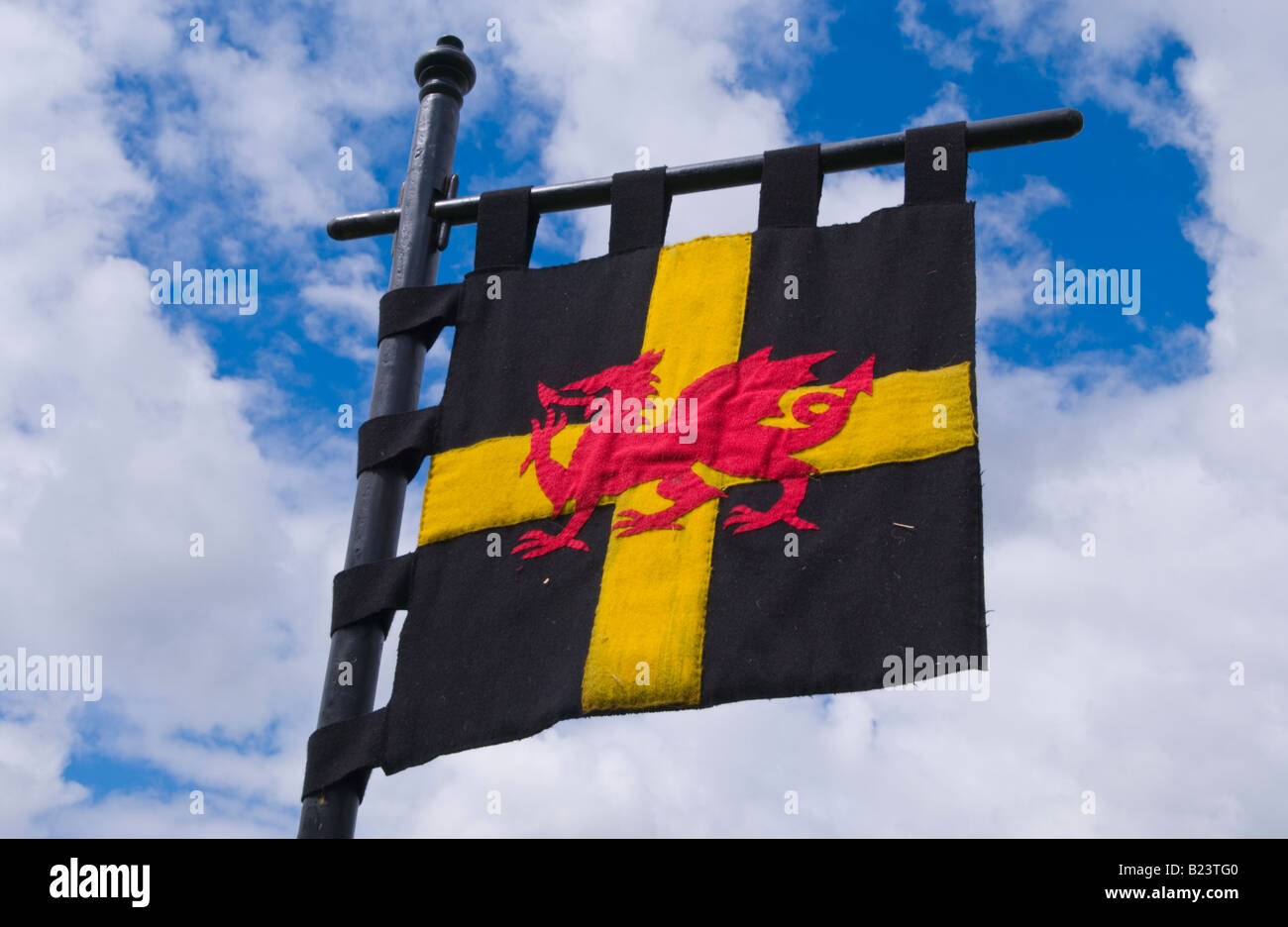 Banner with red dragon at Skenfrith Medieval Fun Day Monmouthshire