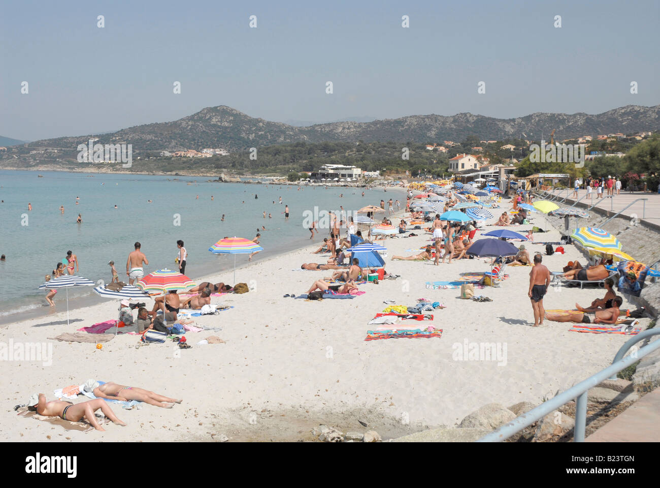 A busy beach at Ile-Rousse in northern Corsica Stock Photo - Alamy