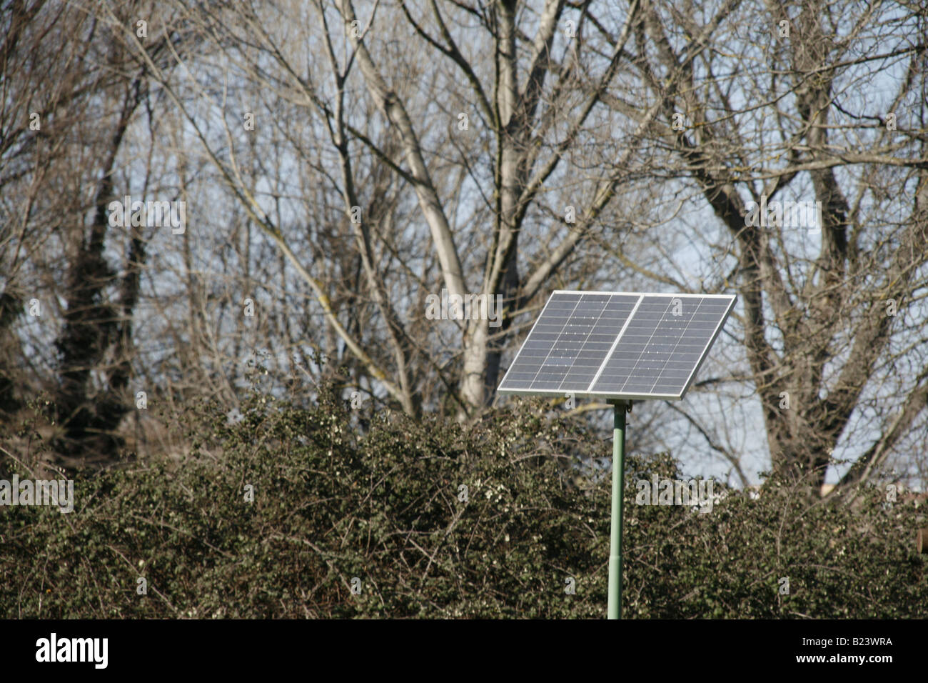 one solar panel in garden countryside Stock Photo - Alamy