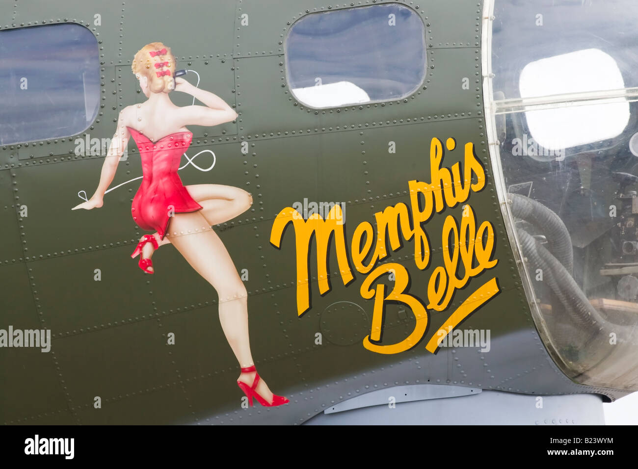 Boeing B17G Flying Fortresss nose art Memphis Belle Stock Photo