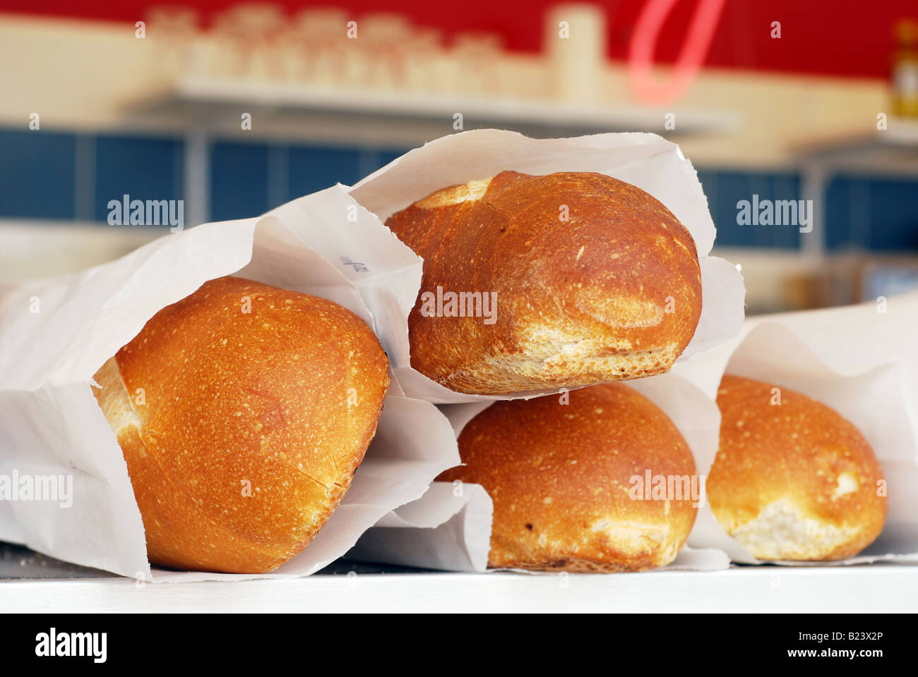 Fresh sourdough bread for sale at an outdoor market Stock Photo Alamy