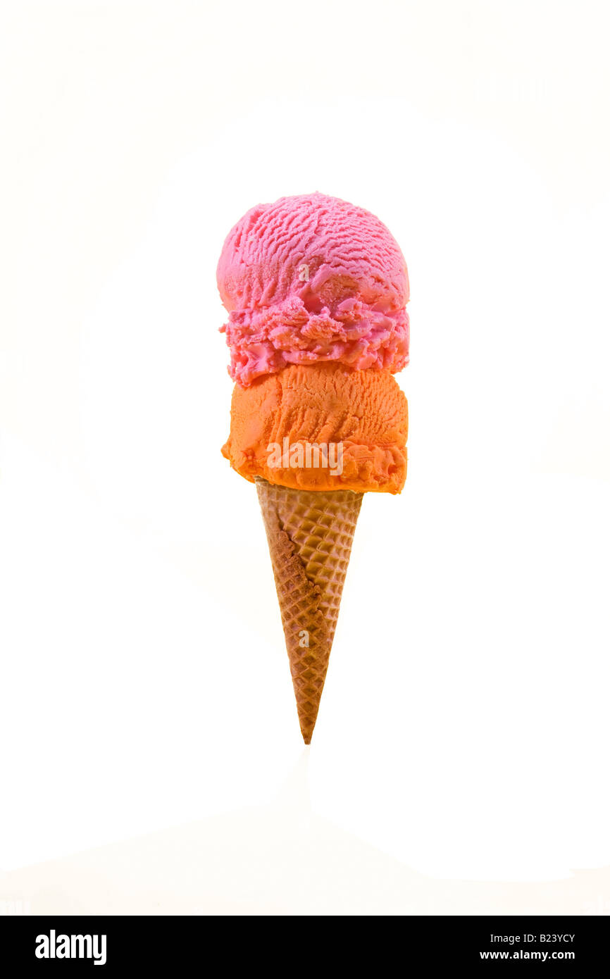Ice cream cone double scoop hi-res stock photography and images