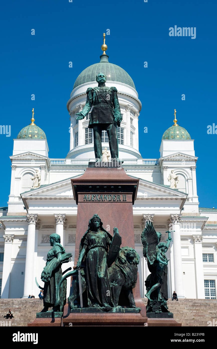 Statue of Emperor Alexander II in front of Helsinki Cathedral, Senate