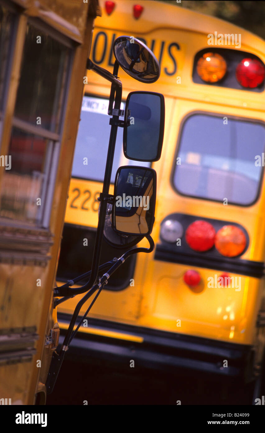 SCHOOL BUS SIDE MIRRORS CLOSE UP Stock Photo Alamy