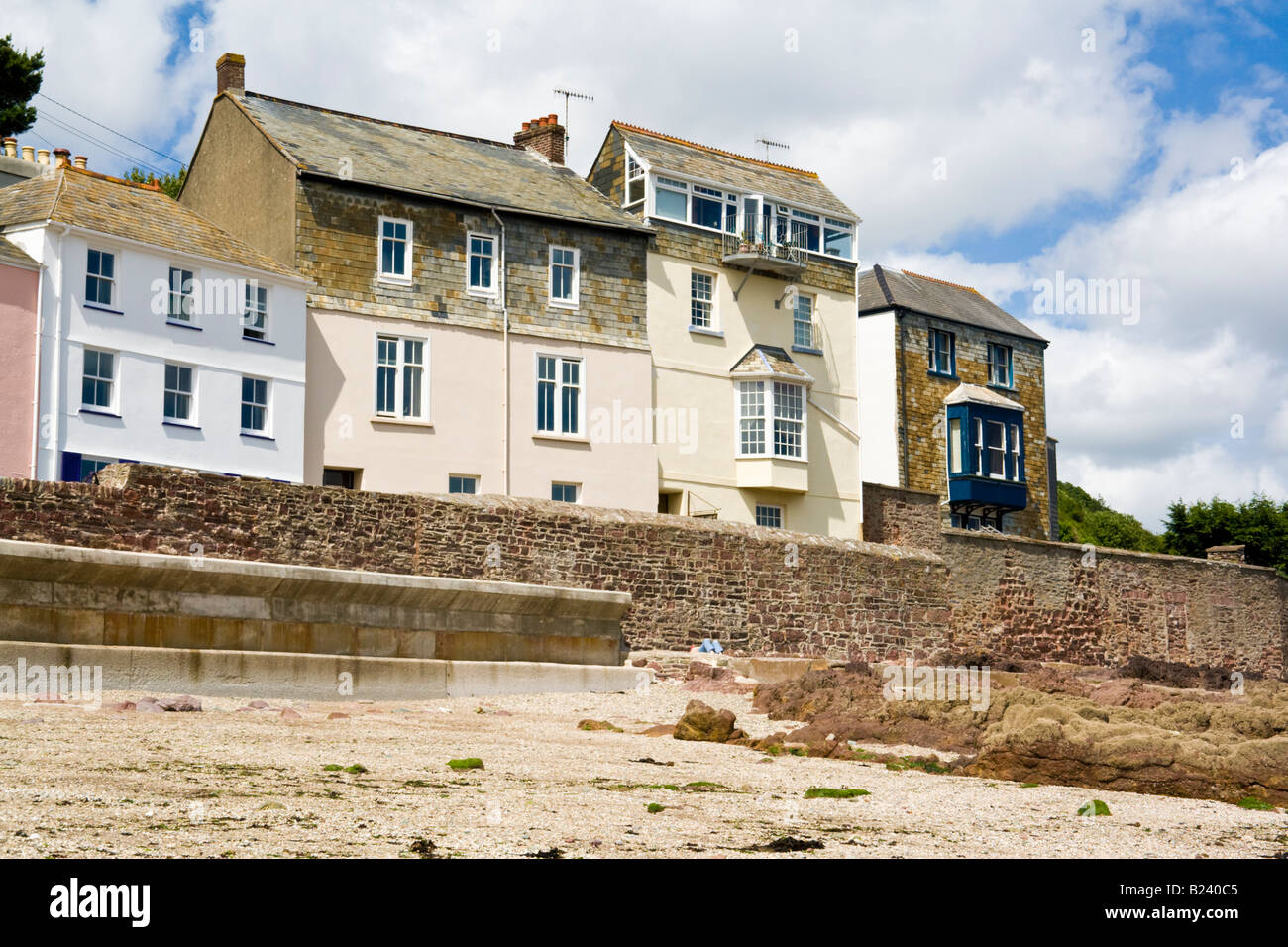 Houses at Kingsand Cornwall UK seen from the beach Stock Photo Alamy