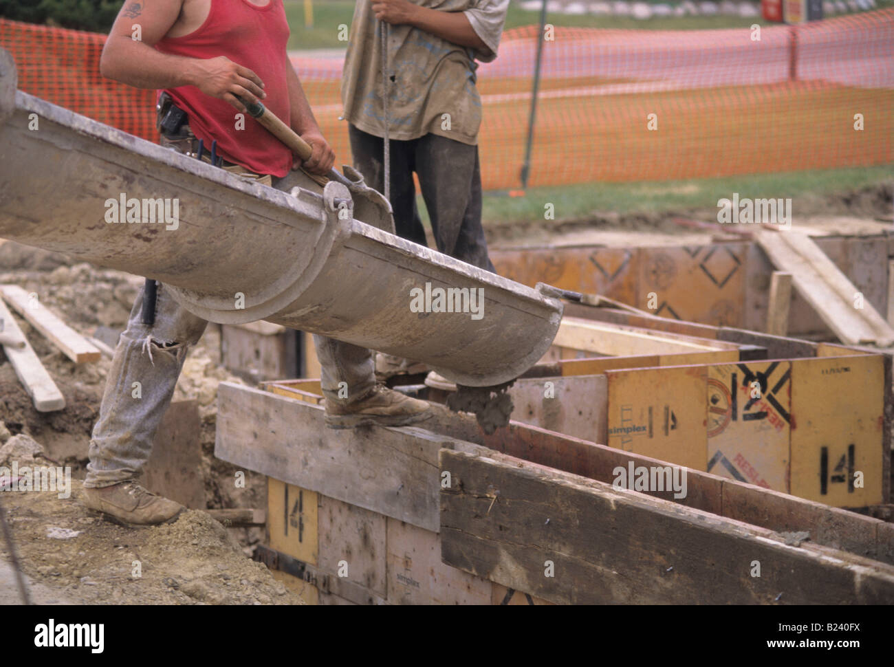 Cement workers boots. Dirty and ready to get to work Stock Photo - Alamy