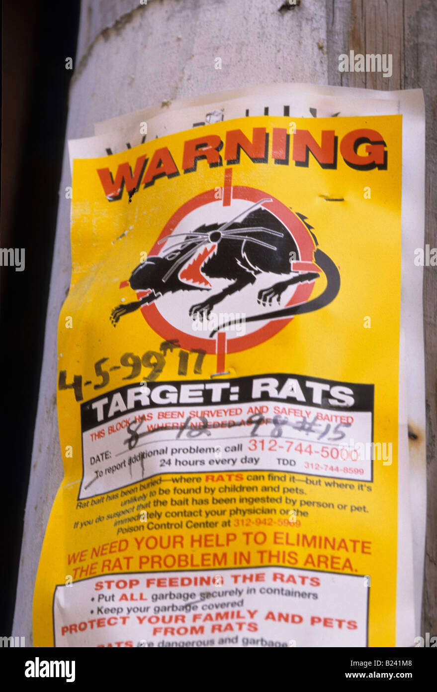 WARNING SIGN TO NOT FEED RATS RAT CONTROL SIGN Stock Photo Alamy
