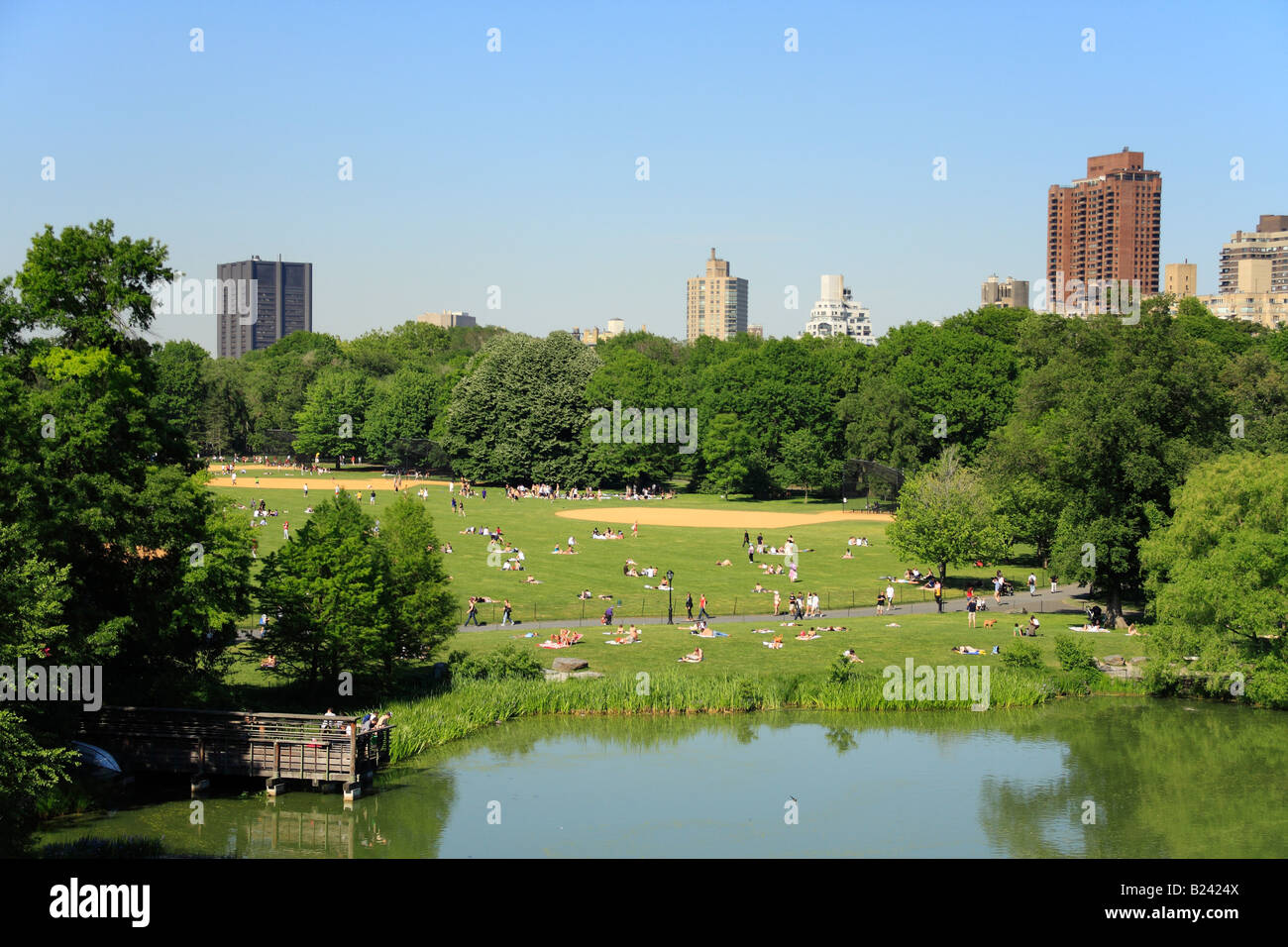High-angle view of Central Park and upper-east Manhattan - New York City, USA Stock Photo
