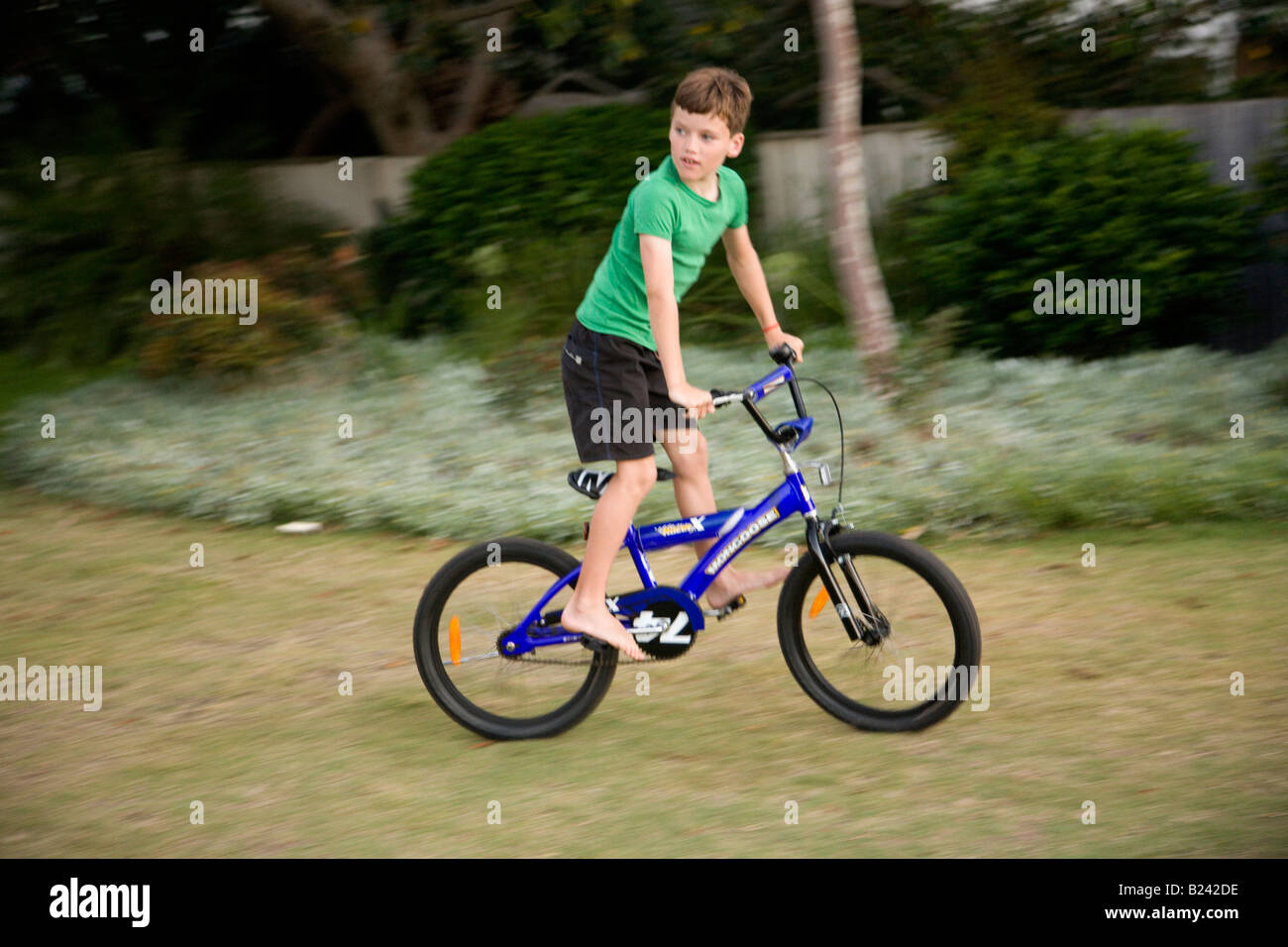 Child riding a BMX Bicycle Sydney New South Wales Australia Stock Photo
