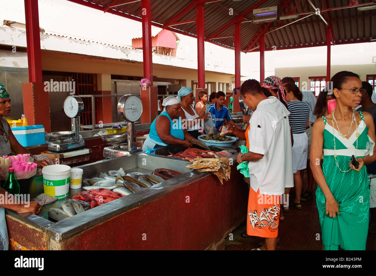 The Fish market in Mindelo Sao Vicente Cape Verde Stock Photo
