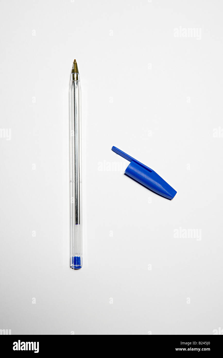 Blue ballpoint pen Stock Photo Alamy