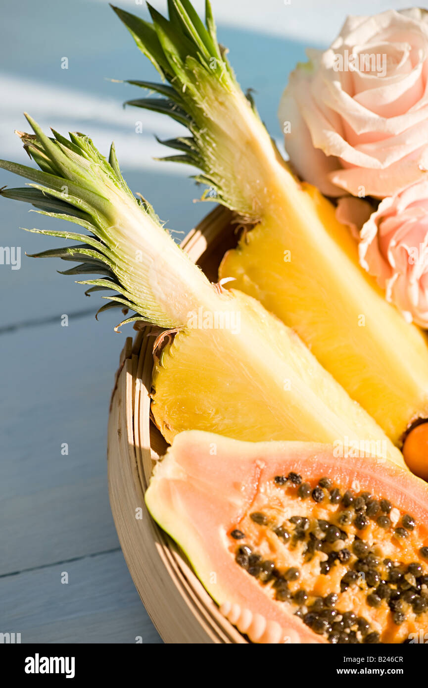 Papaya and pineapple Stock Photo Alamy