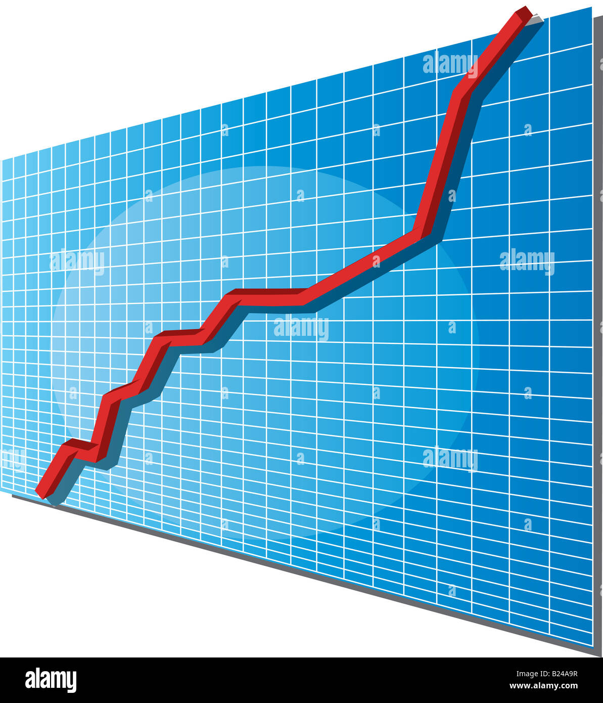 Linechart going up isometric 3d vector illustration Stock Photo - Alamy