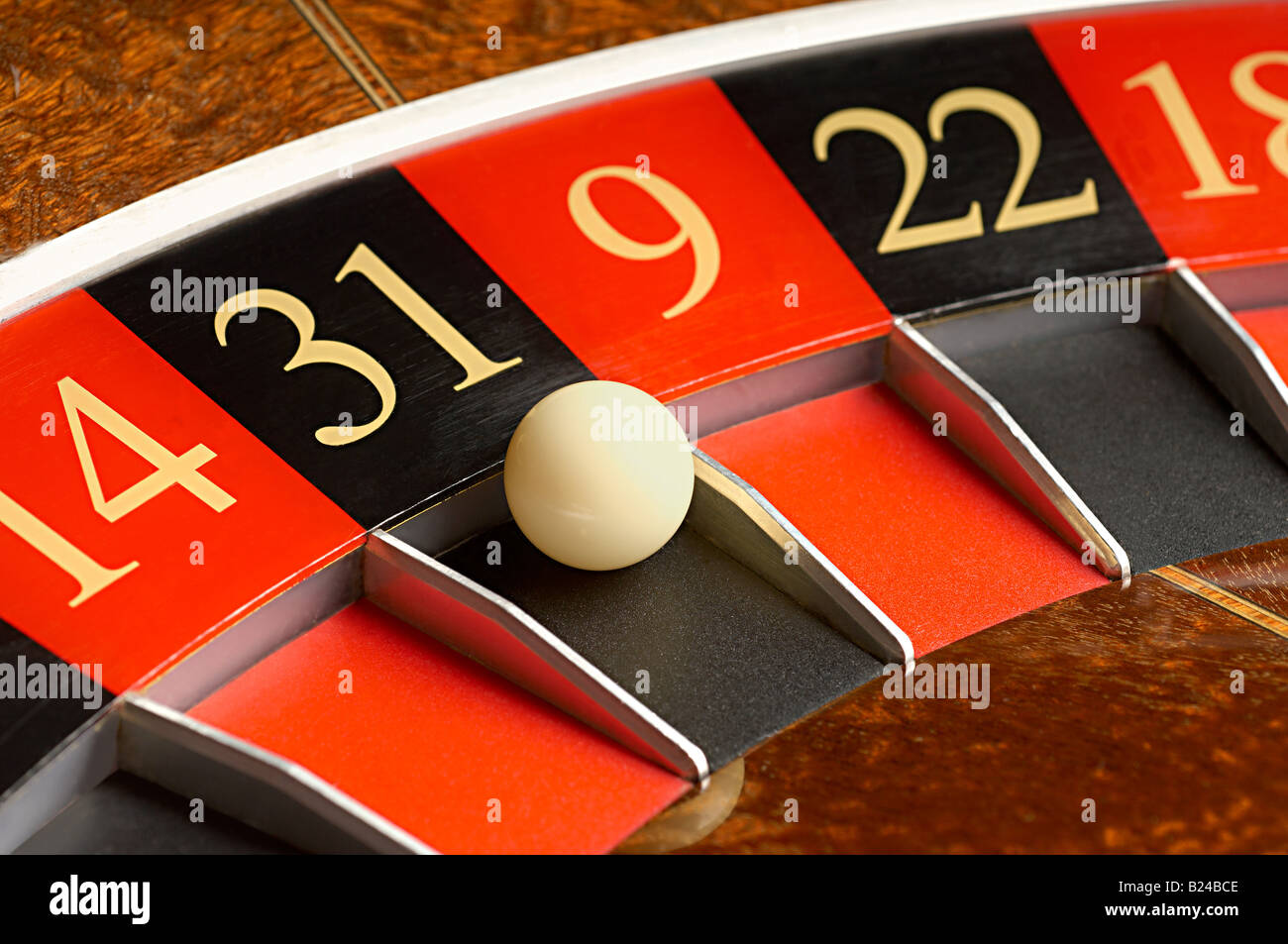 Roulette wheel and ball Stock Photo Alamy