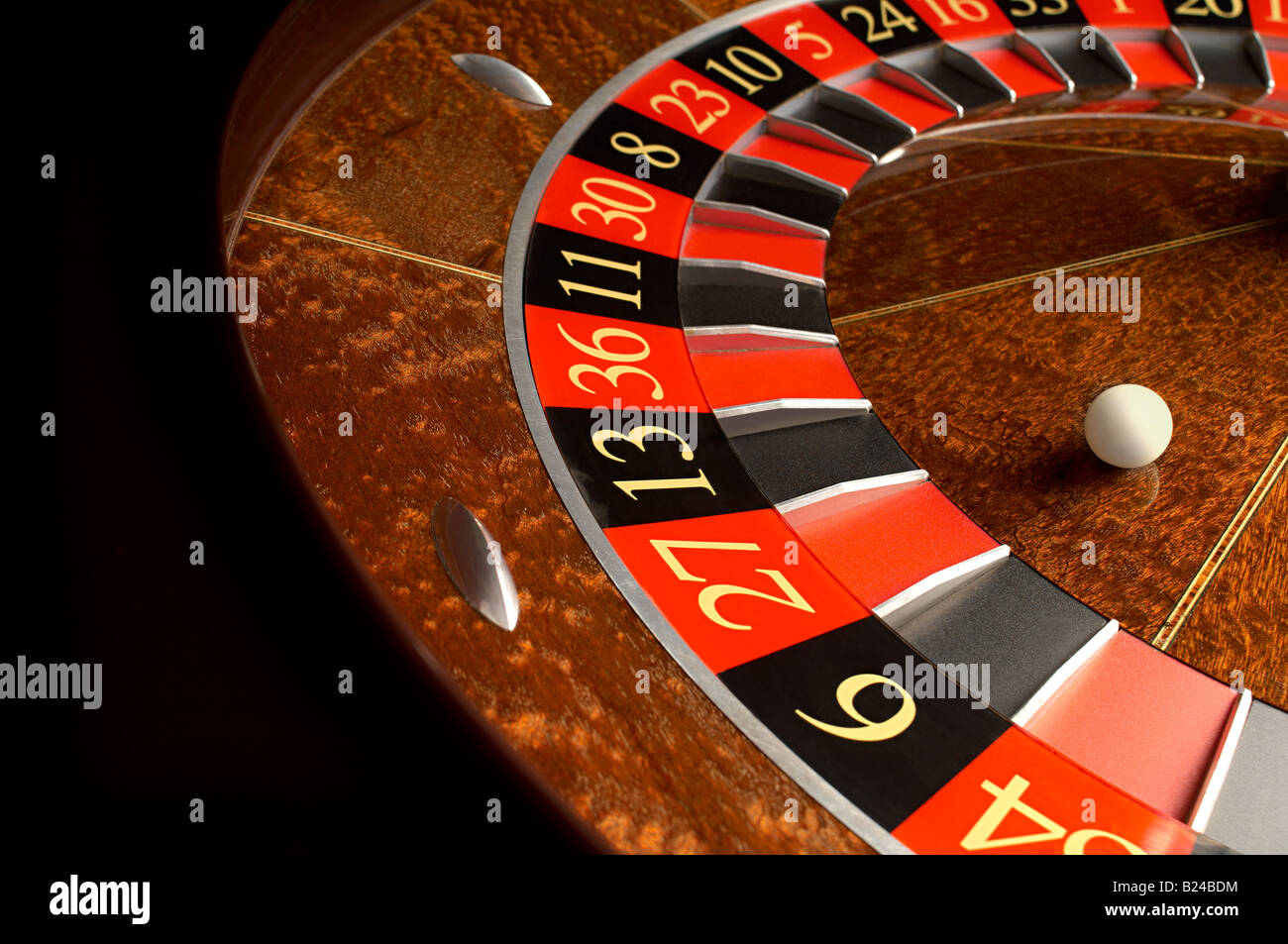 Roulette wheel and ball Stock Photo Alamy