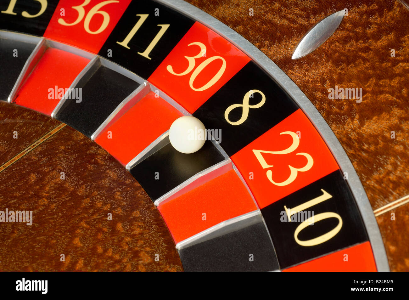 Roulette wheel and ball Stock Photo Alamy