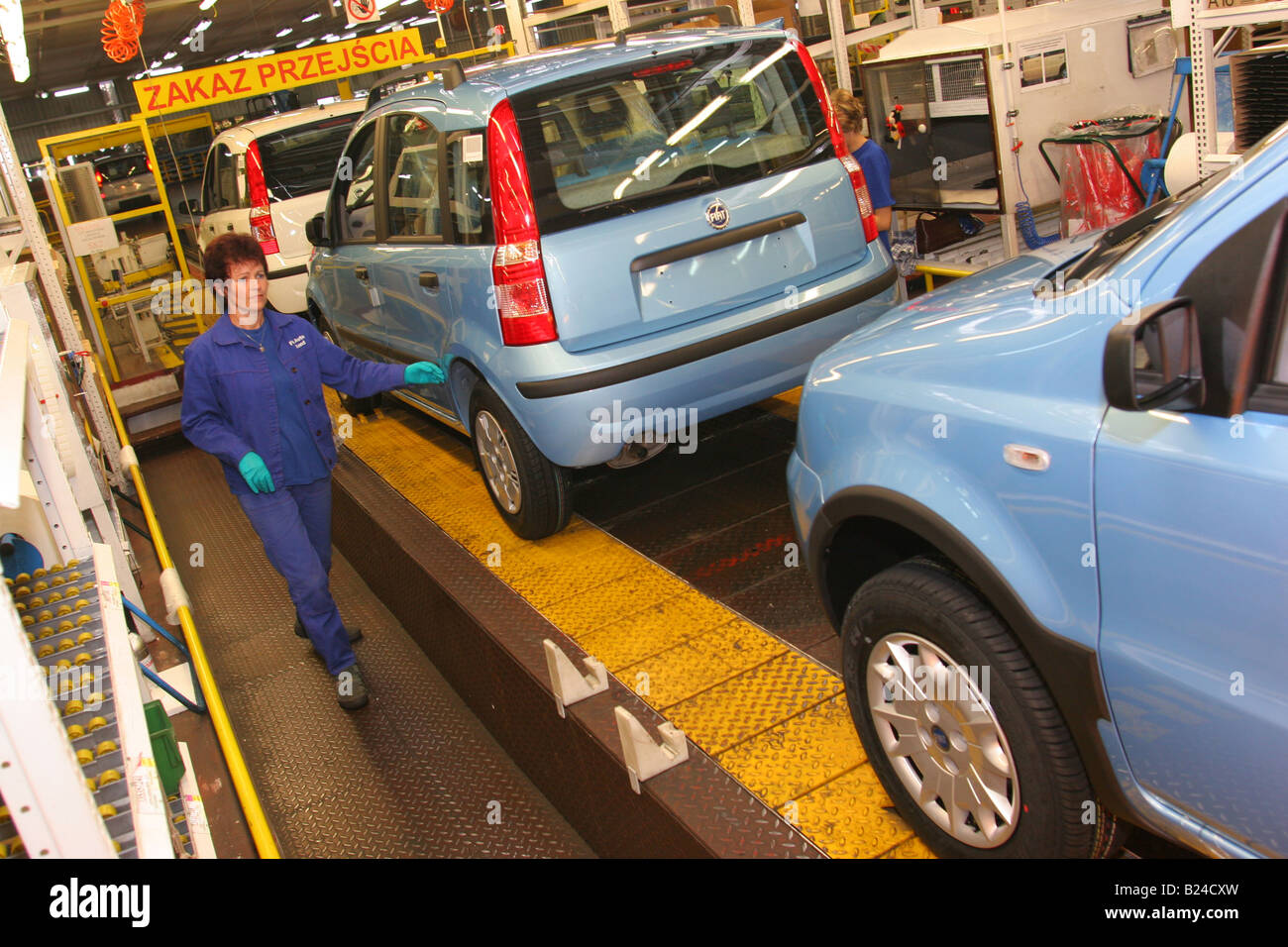 Production line of Fiat Panda in Tychy, Poland Stock Photo