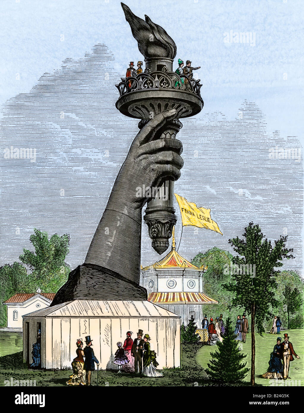 Statue of Liberty torch on display at the Centennial Exposition