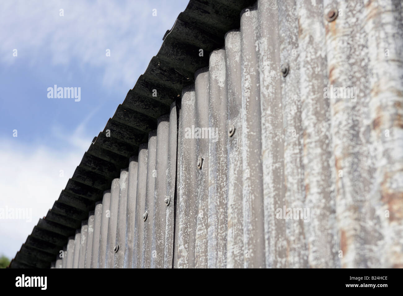 Detail view of a corrugated iron shed Stock Photo