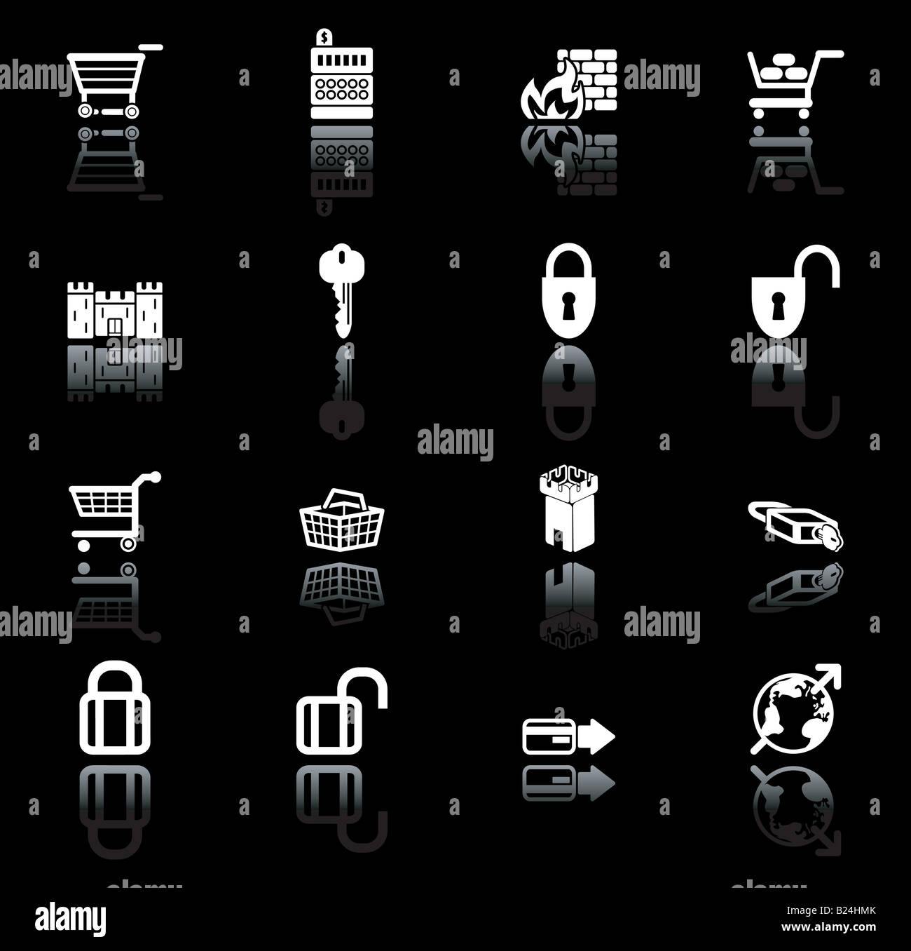 security and e-commerce icon set series Stock Photo - Alamy