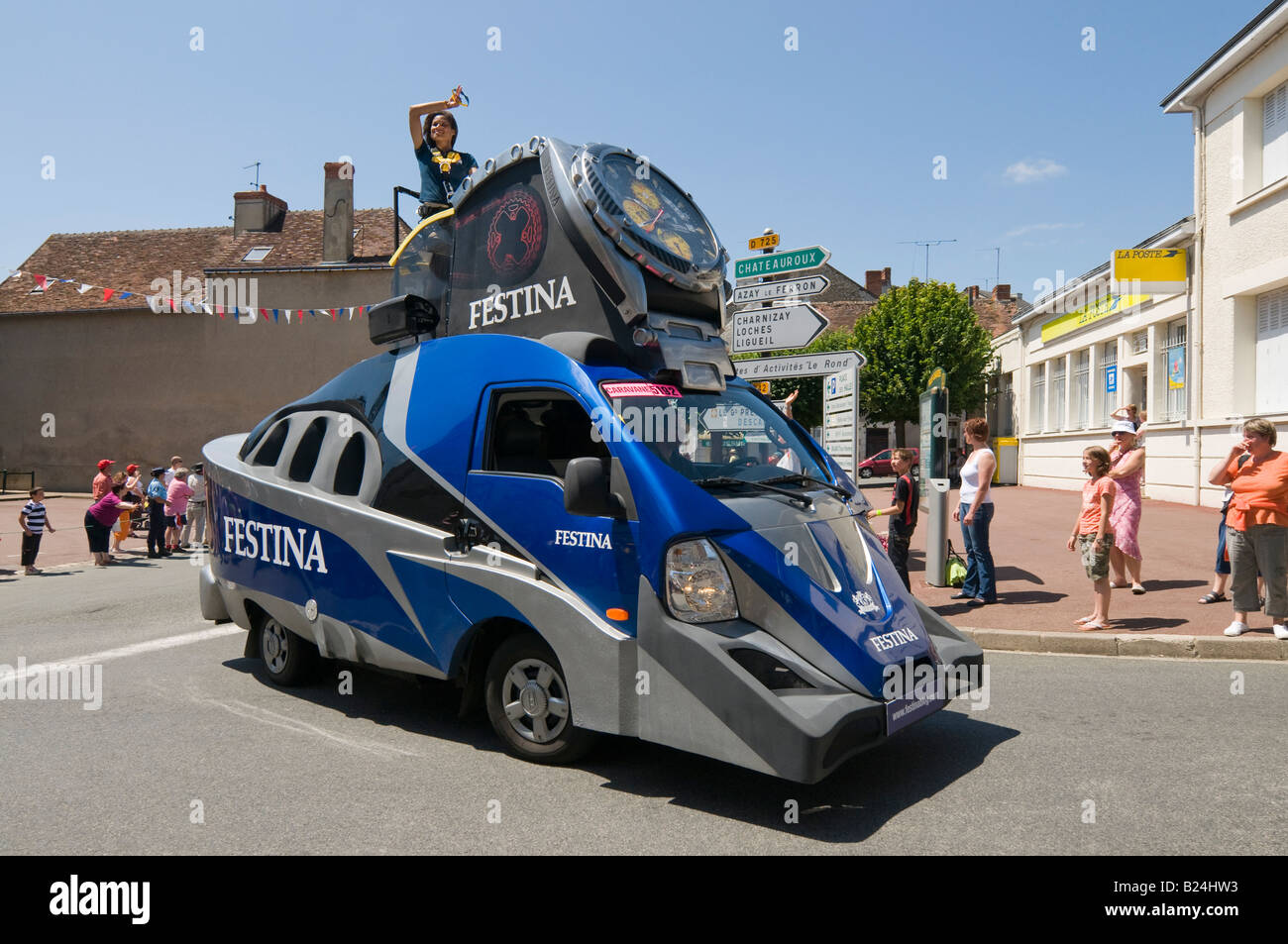 2008 Tour de France caravan - vehicle sponsored by "Festina" Swiss watches,  France Stock Photo - Alamy