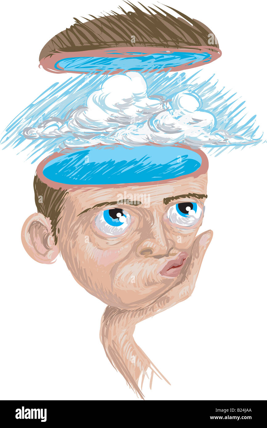 Blue sky thinking a conceptual illustration blue sky thinking stock