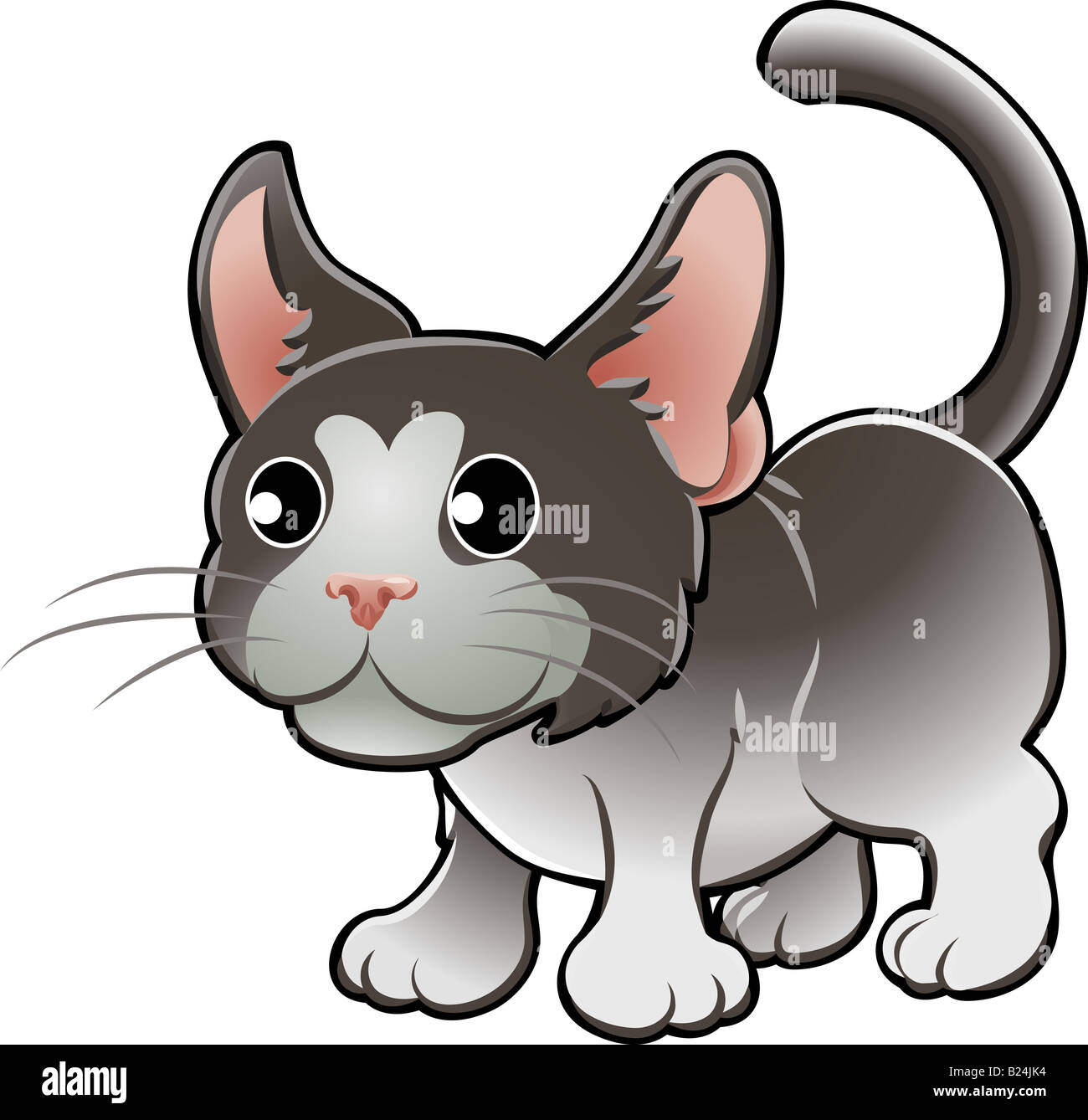 Illustration of a Cute Domestic Cat Stock Photo - Alamy