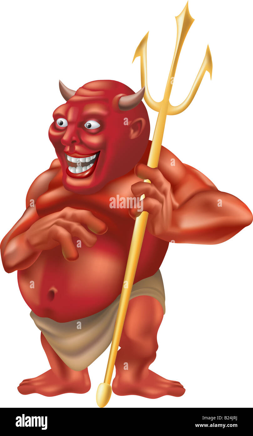 Devil: illustration of devil with a trident Stock Photo - Alamy