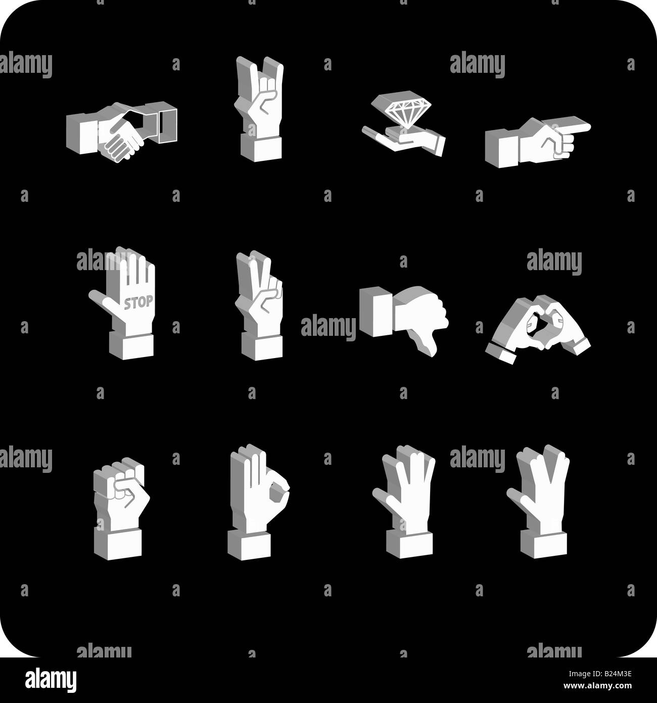 A hand elements 3d icon set Stock Photo - Alamy